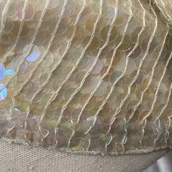 ⭐️ VINTAGE Sequin Pearl Trim Long Sleeve Top - Picture 8 of 10